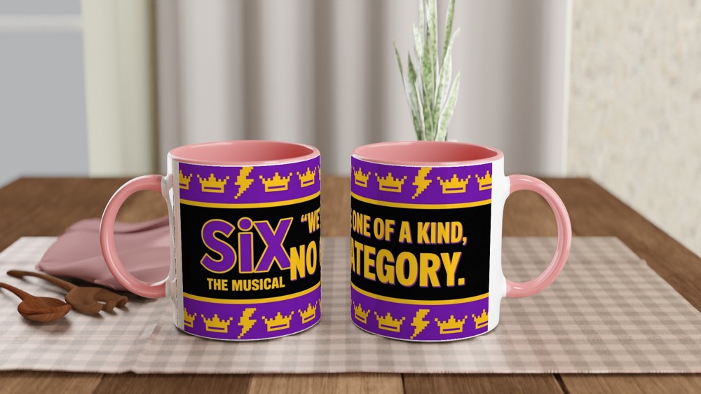 Six the Musical Mug | 'No Category' Quote | Theatre Lover Gift | Retro Pop Art Mug — view 6