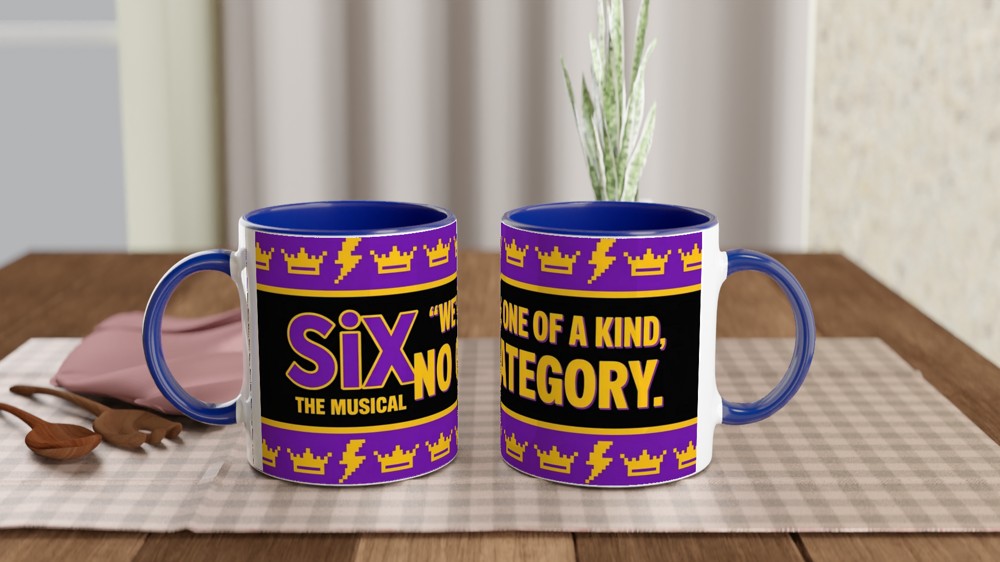 Six the Musical Mug | 'No Category' Quote | Theatre Lover Gift | Retro Pop Art Mug — view 4