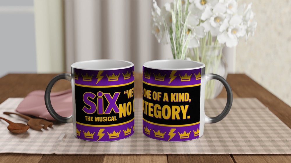 Six the Musical Mug | 'No Category' Quote | Theatre Lover Gift | Retro Pop Art Mug — view 3