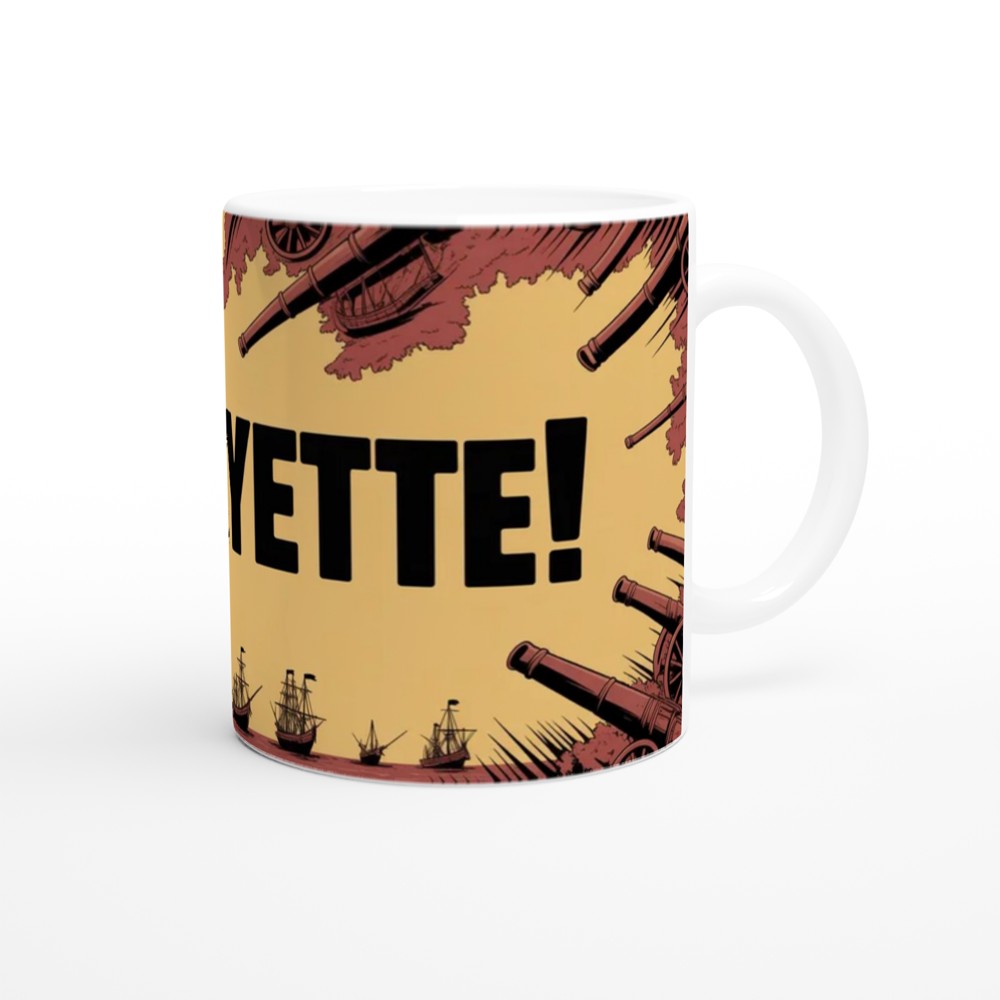 Lafayette! Revolutionary War Cannon and Ships Mug — view 12