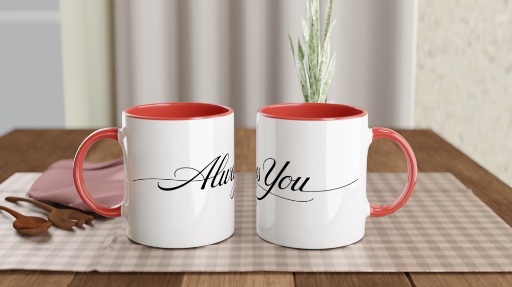 Always You Romantic Calligraphy Mug — view 7