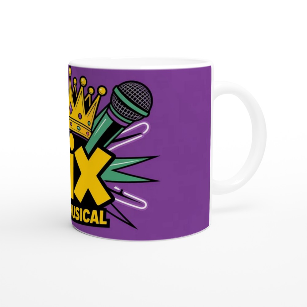 Six the Musical Mug | Tudor Crown and Microphone Design | Musical Theatre Gift | Theatre Lover Present for Her — view 12