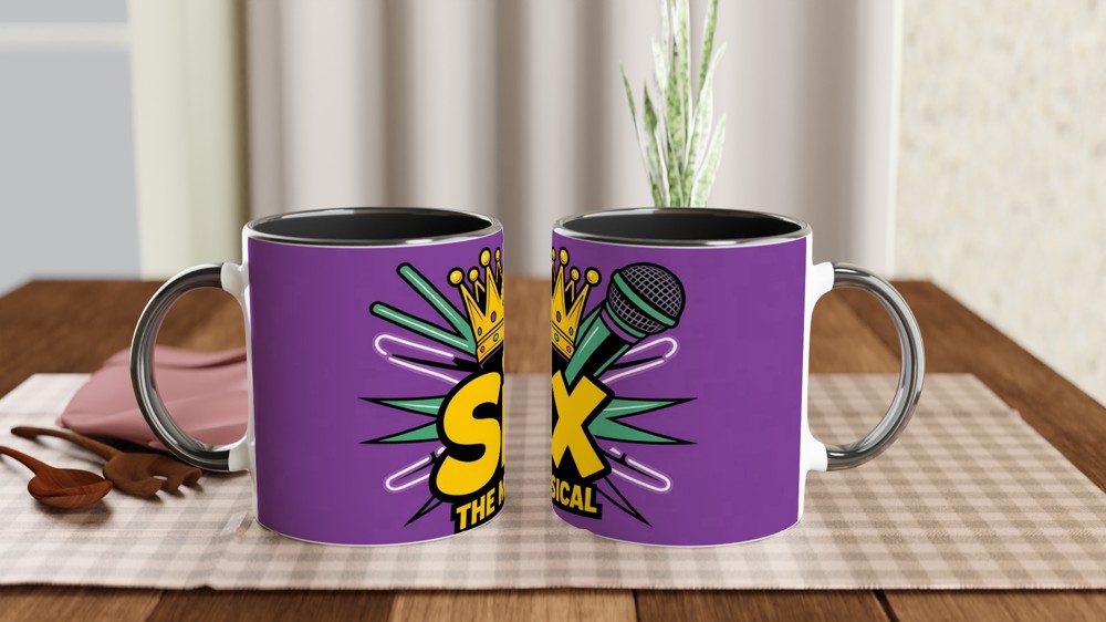 Six the Musical Mug | Tudor Crown and Microphone Design | Musical Theatre Gift | Theatre Lover Present for Her — view 9