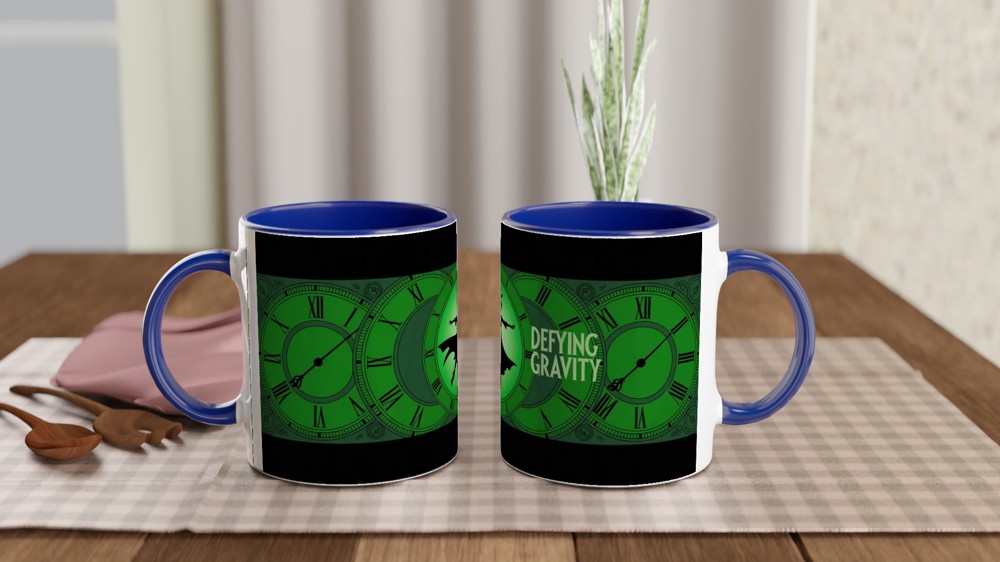 Wicked Defying Gravity Mug | Elphaba Silhouette & Time Dragon Clock | Musical Theatre Gift | West End Present for Her — view 4