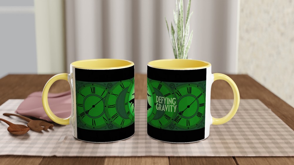 Wicked Defying Gravity Mug | Elphaba Silhouette & Time Dragon Clock | Musical Theatre Gift | West End Present for Her — view 8