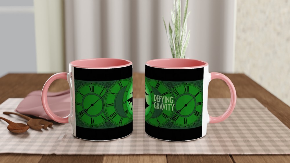 Wicked Defying Gravity Mug | Elphaba Silhouette & Time Dragon Clock | Musical Theatre Gift | West End Present for Her — view 6