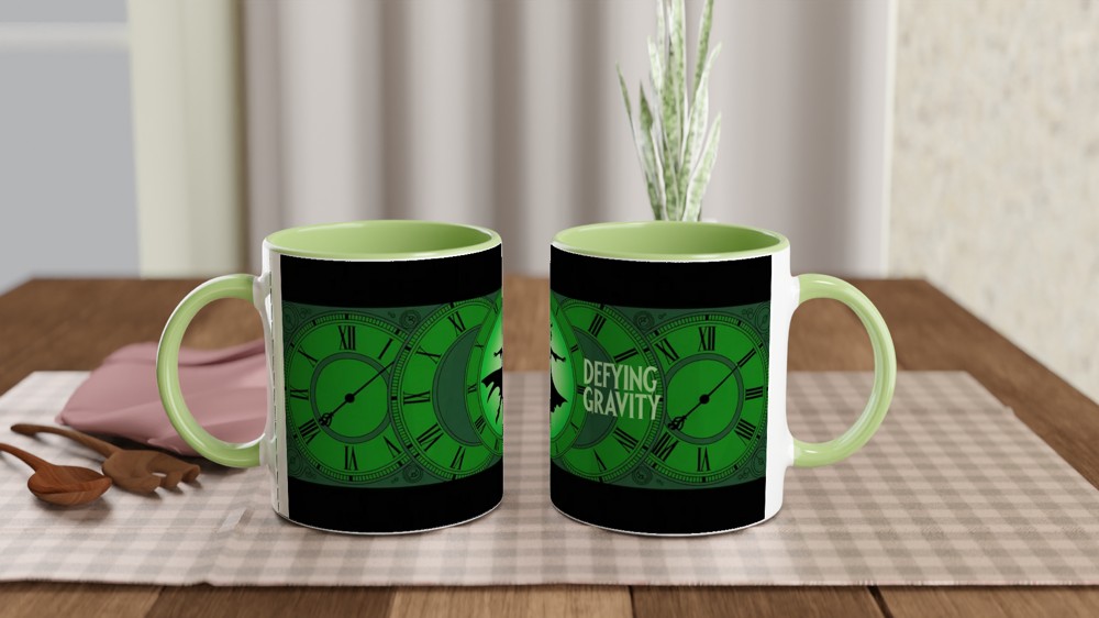 Wicked Defying Gravity Mug | Elphaba Silhouette & Time Dragon Clock | Musical Theatre Gift | West End Present for Her — view 5