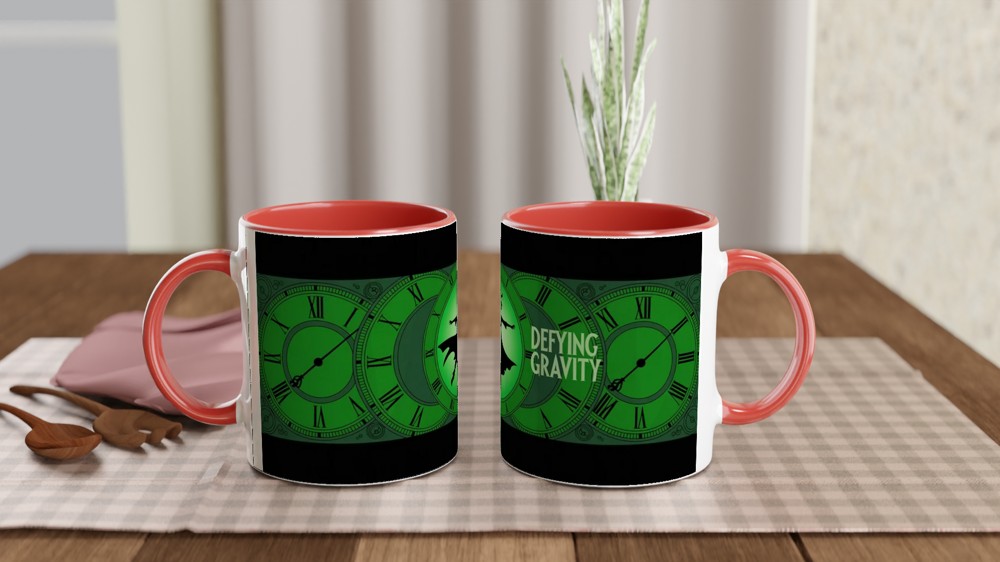 Wicked Defying Gravity Mug | Elphaba Silhouette & Time Dragon Clock | Musical Theatre Gift | West End Present for Her — view 7