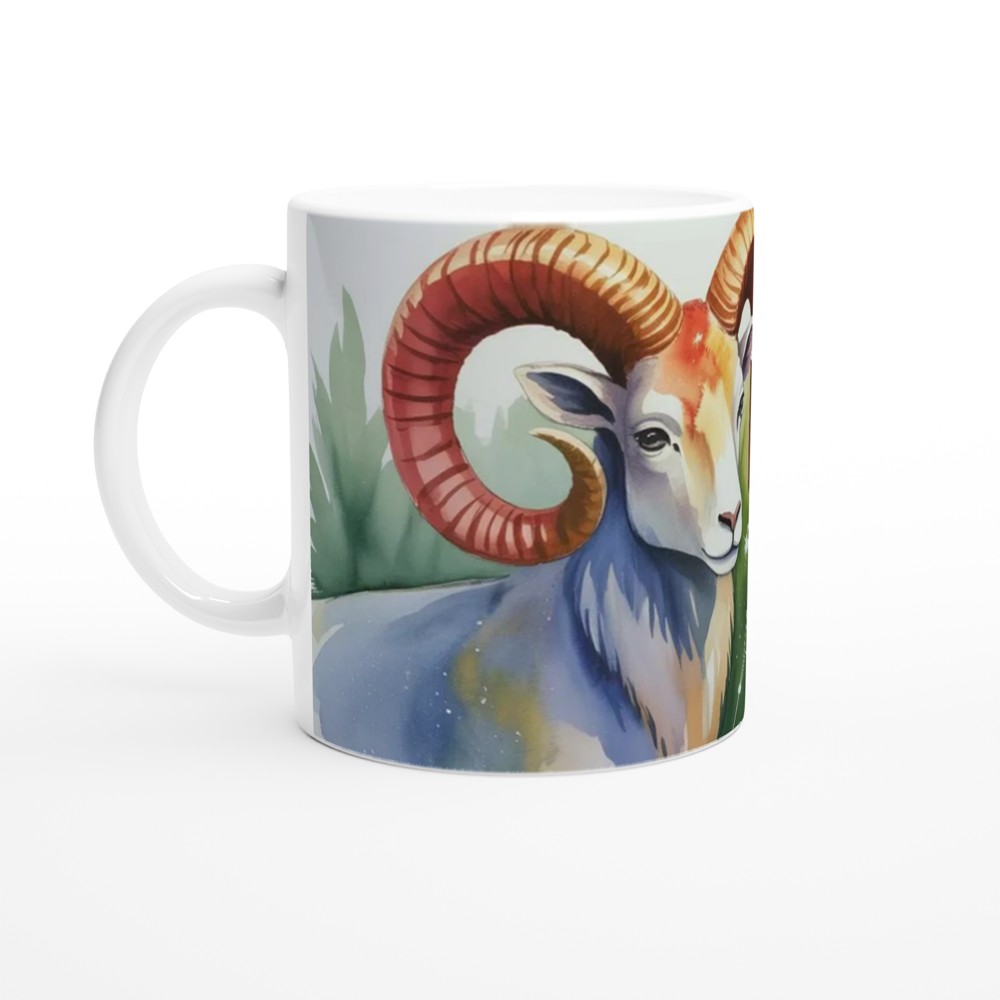 Aries Zodiac Mug | Watercolor Ram Astrology Gift | Celestial Birthday Present for Her and Him — view 10