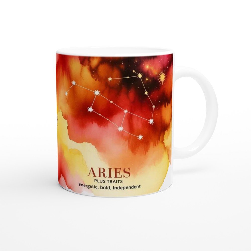 Aries Zodiac Mug | Astrology Birthday Gift | Celestial Ram Coffee Cup | Gift for Aries Best Friend — view 12