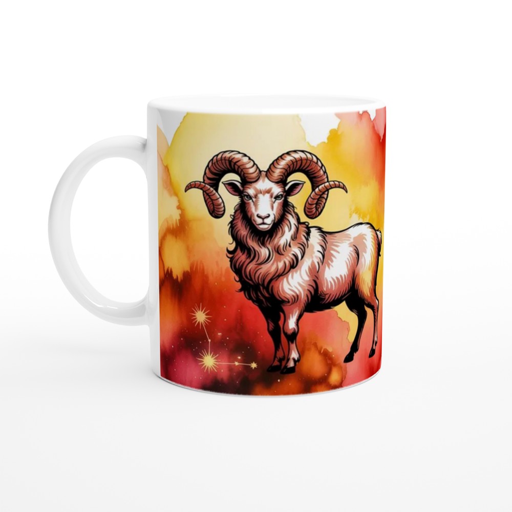 Aries Zodiac Mug | Astrology Birthday Gift | Celestial Ram Coffee Cup | Gift for Aries Best Friend — view 10