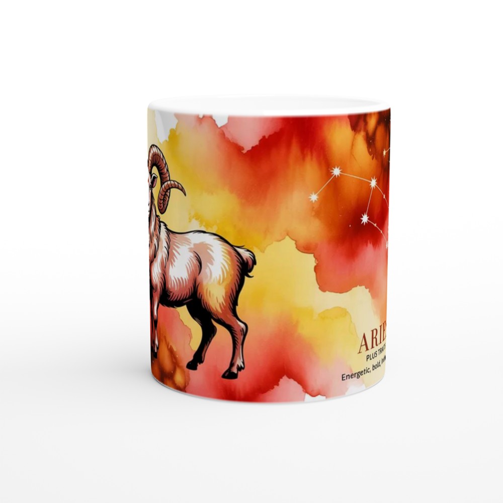 Aries Zodiac Mug | Astrology Birthday Gift | Celestial Ram Coffee Cup | Gift for Aries Best Friend — view 11