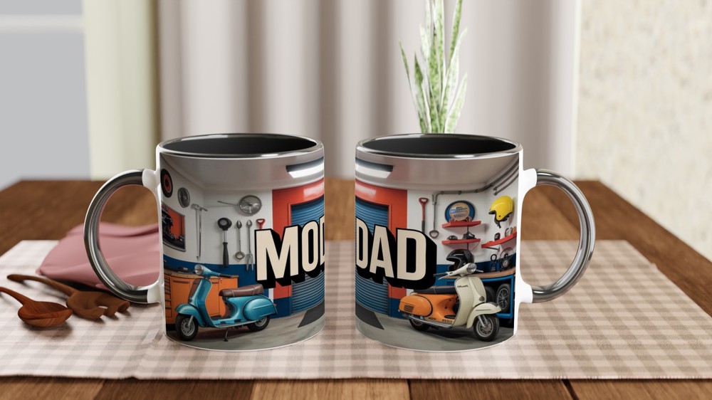 Mod Dad Retro Scooter Garage Mug — view 9