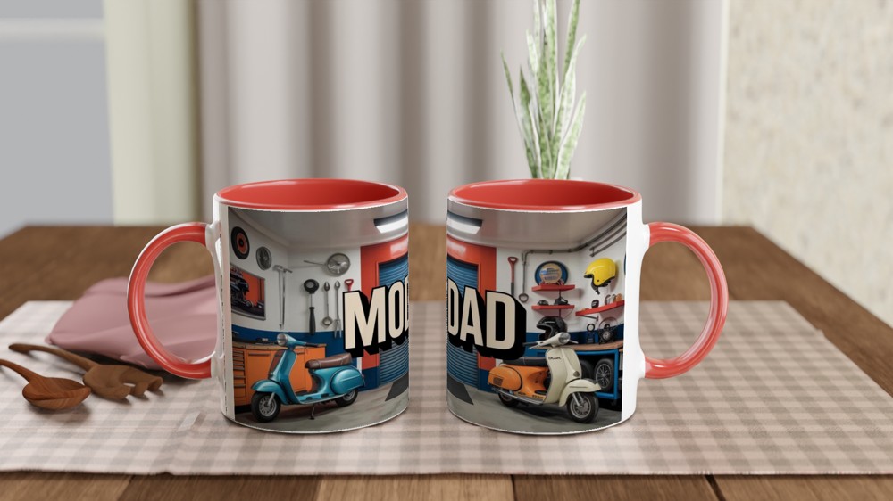 Mod Dad Retro Scooter Garage Mug — view 7