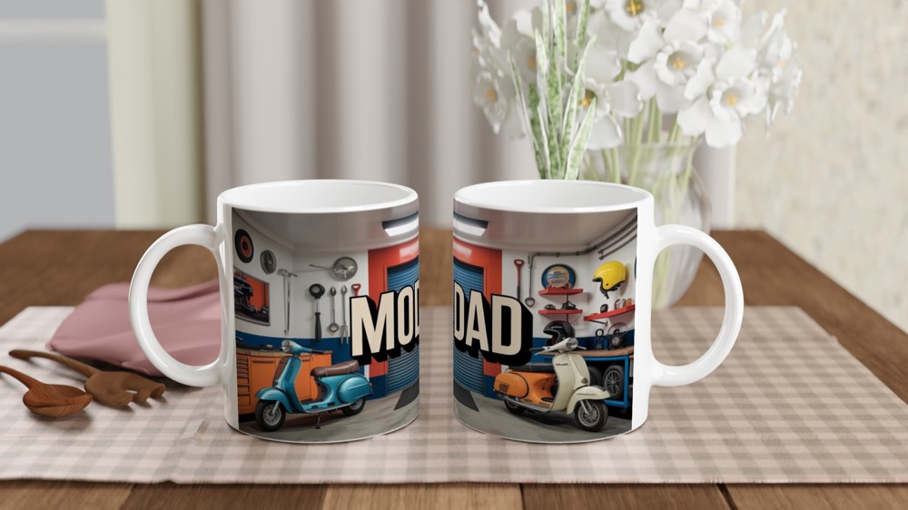 Mod Dad Retro Scooter Garage Mug