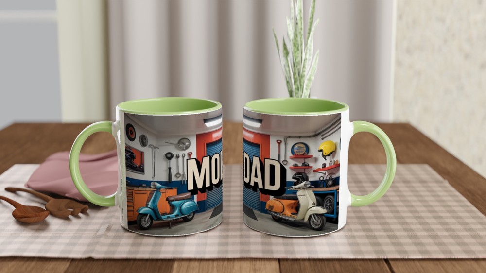 Mod Dad Retro Scooter Garage Mug — view 5