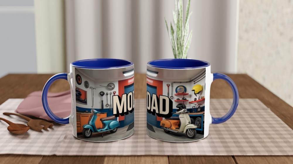 Mod Dad Retro Scooter Garage Mug — view 4