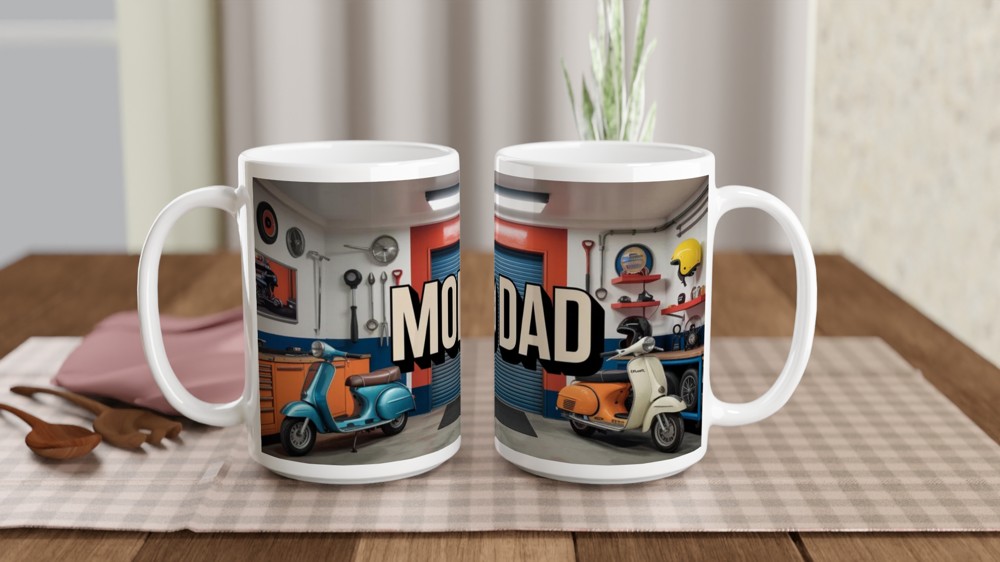 Mod Dad Retro Scooter Garage Mug — view 2