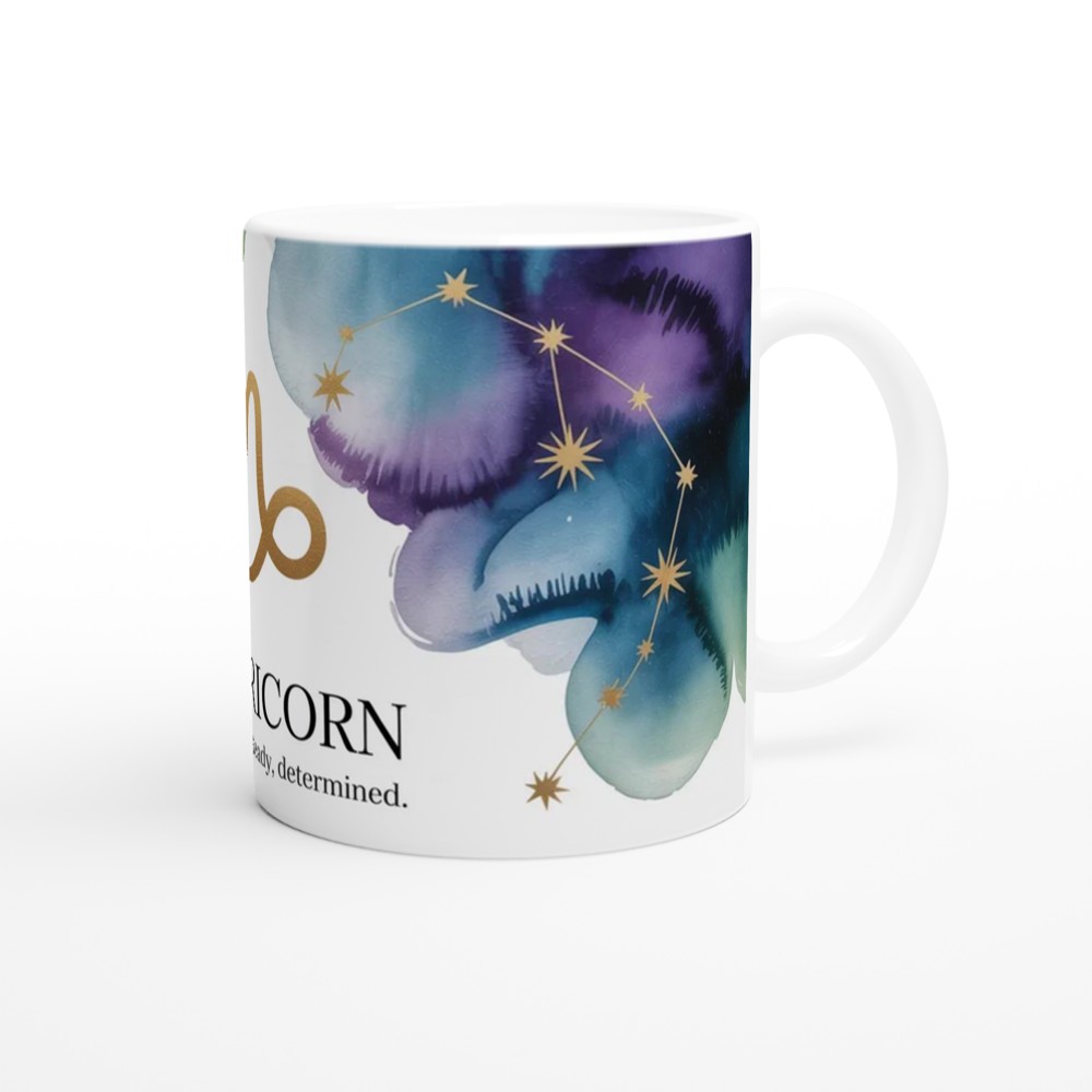 Capricorn Zodiac Mug | Astrology Star Sign Gift | Capricorn Birthday Present | Watercolour Constellation Mug — view 12