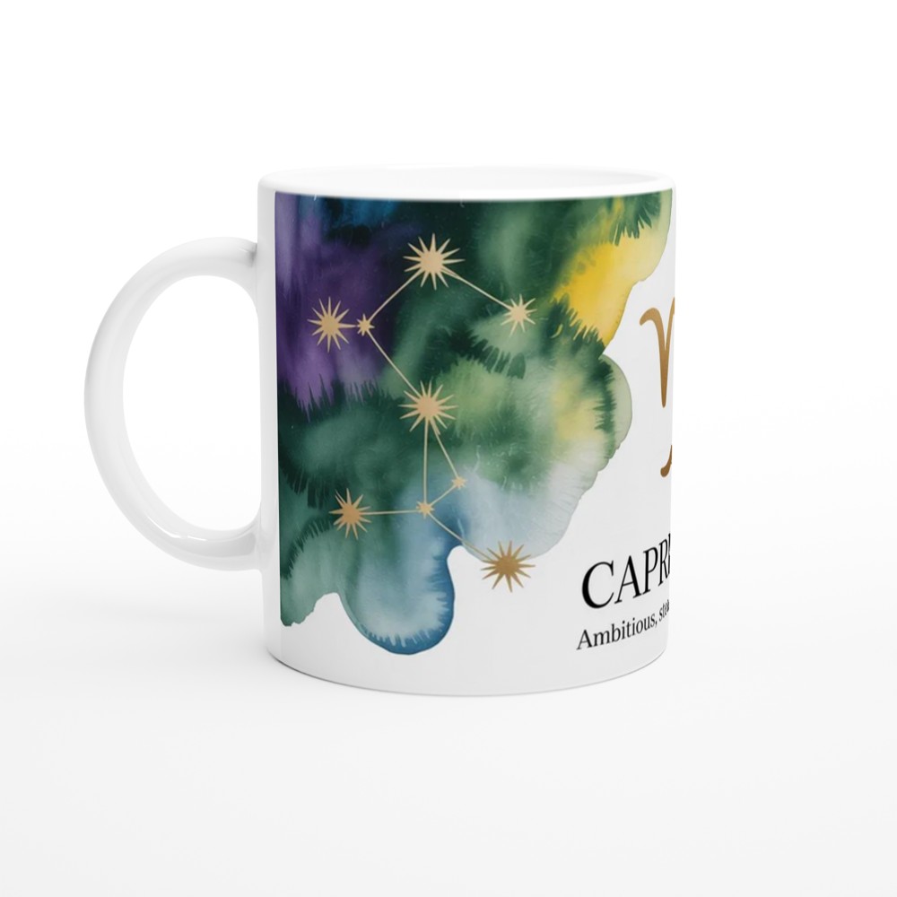 Capricorn Zodiac Mug | Astrology Star Sign Gift | Capricorn Birthday Present | Watercolour Constellation Mug — view 10