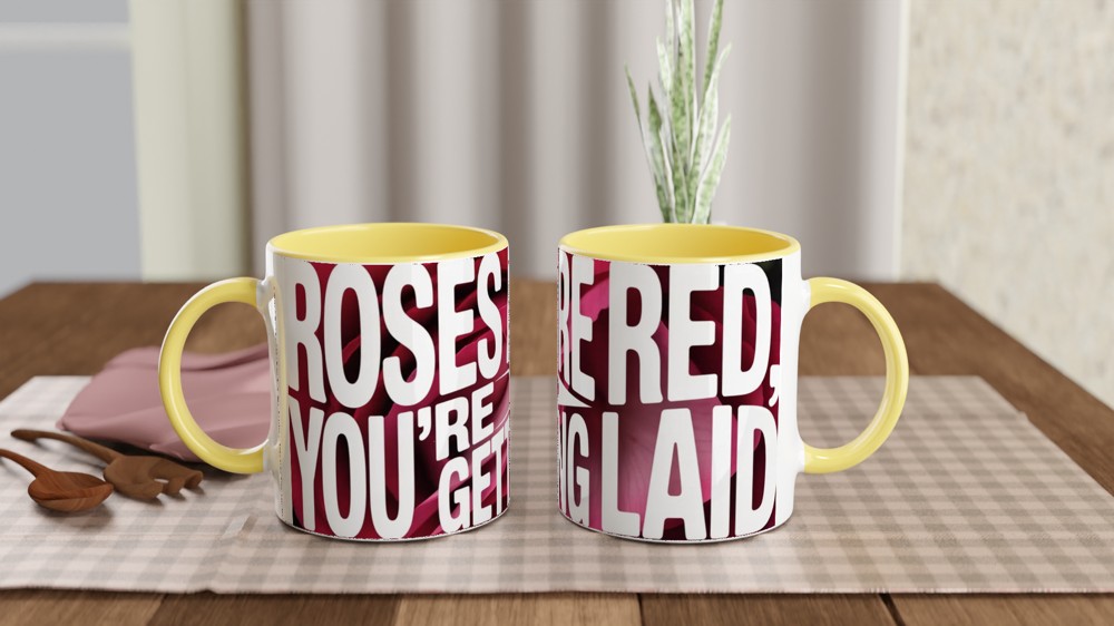 Funny Valentine's Day Mug | Roses Are Red You're Getting Laid Gift | Cheeky Anniversary Present for Husband or Wife | Rude Mug — view 8