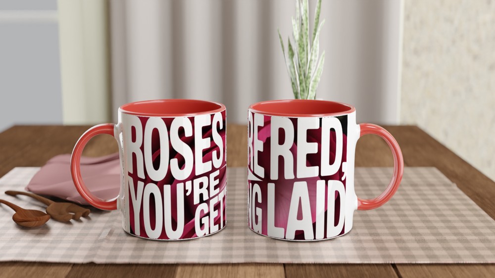 Funny Valentine's Day Mug | Roses Are Red You're Getting Laid Gift | Cheeky Anniversary Present for Husband or Wife | Rude Mug — view 7