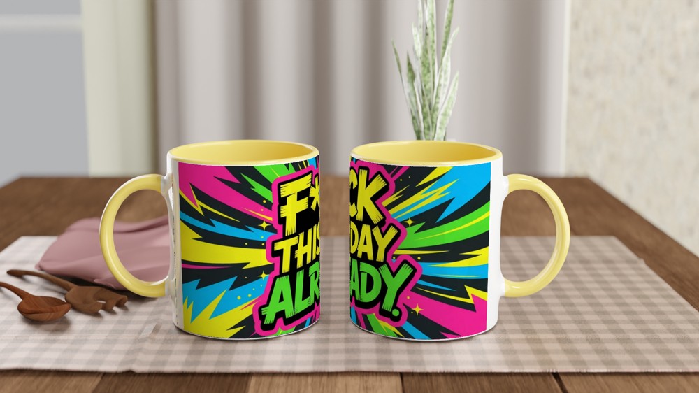 Funny Sweary Mug | F*ck This Day Already Quote | Rude Novelty Gift | Office Colleague Present — view 8