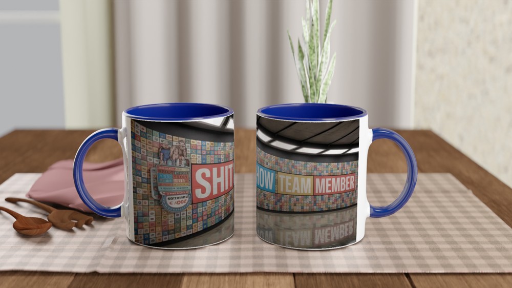 Shit Show Team Member Mug | Funny Office Humour Gift | Rude Colleague Leaving Present | Wrap Around Badge Design — view 4