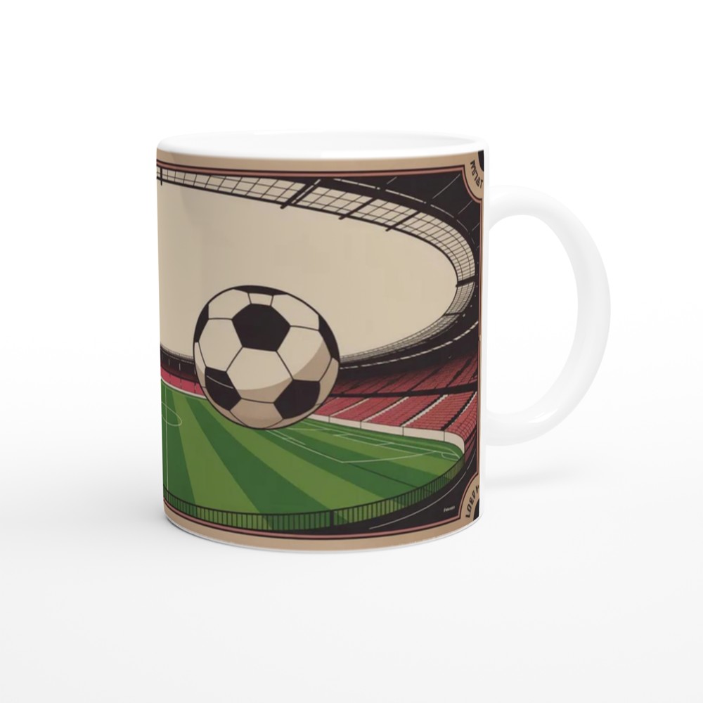 Vintage Football Stadium Retro Illustration Mug — view 12