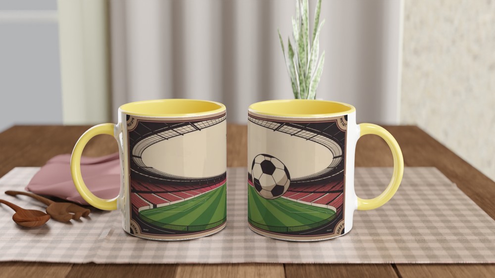 Vintage Football Stadium Retro Illustration Mug — view 8