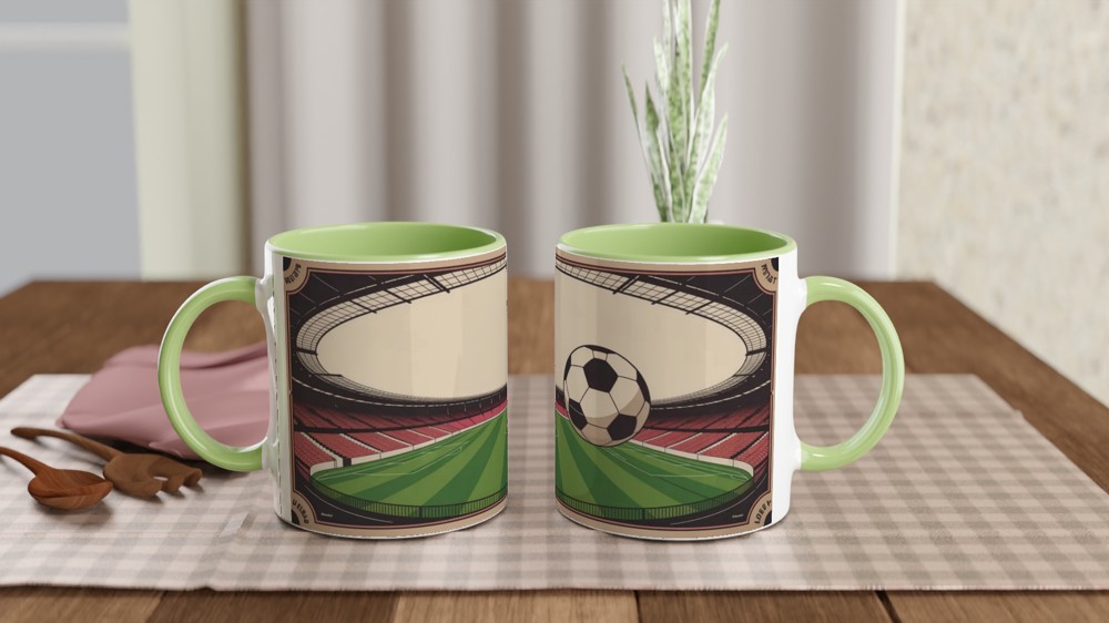 Vintage Football Stadium Retro Illustration Mug — view 5