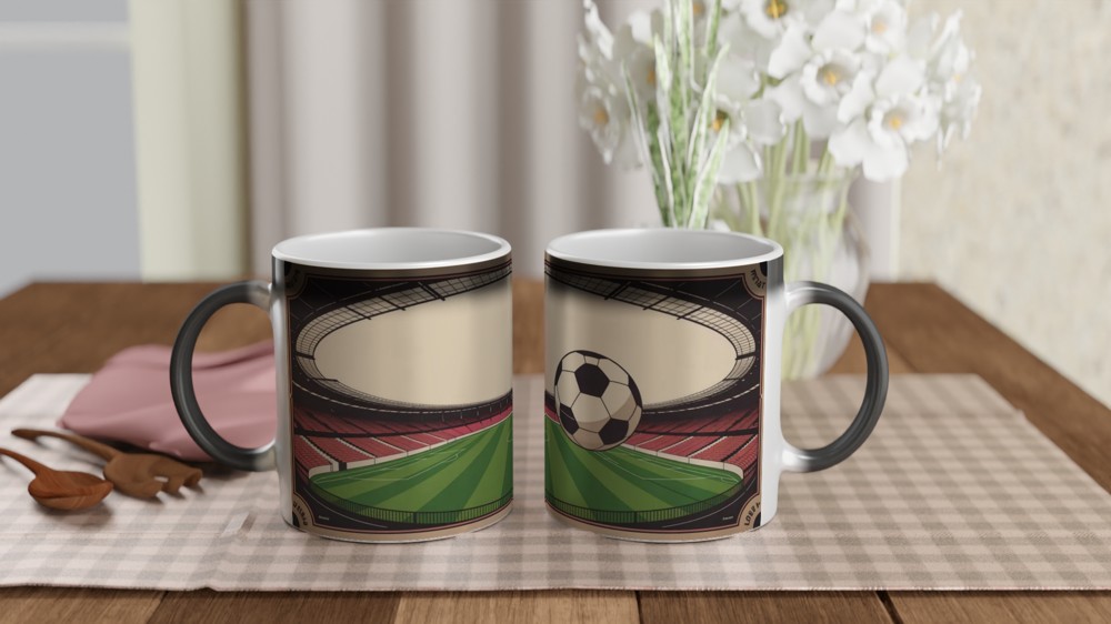 Vintage Football Stadium Retro Illustration Mug — view 3