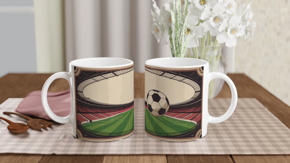 Vintage Football Stadium Retro Illustration Mug