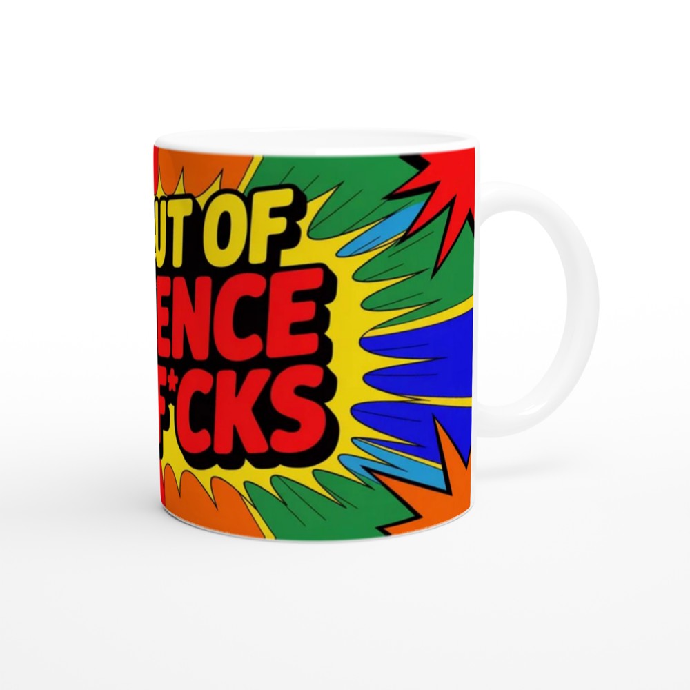 I'm Out Of Patience And F*cks - Funny Comic Pop Art Mug — view 12
