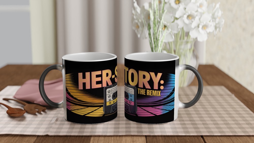 Her-Story The Remix Retro Cassette Tape Mug — view 3