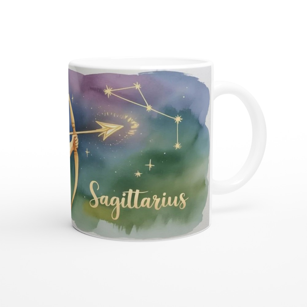 Sagittarius Zodiac Mug | Astrology Constellation Gift | Watercolor Celestial Archer Cup | Birthday Present for Her and Him — view 12