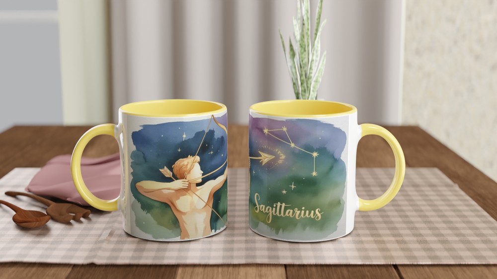 Sagittarius Zodiac Mug | Astrology Constellation Gift | Watercolor Celestial Archer Cup | Birthday Present for Her and Him — view 8