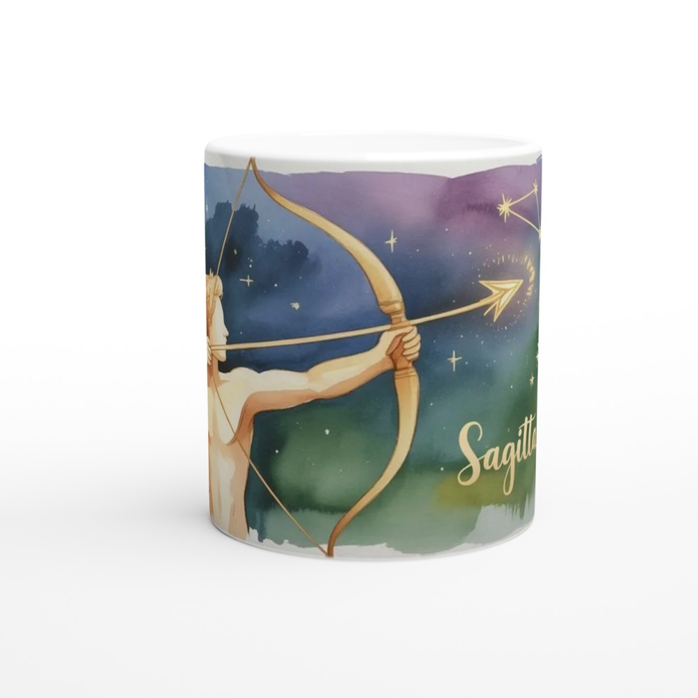 Sagittarius Zodiac Mug | Astrology Constellation Gift | Watercolor Celestial Archer Cup | Birthday Present for Her and Him — view 11