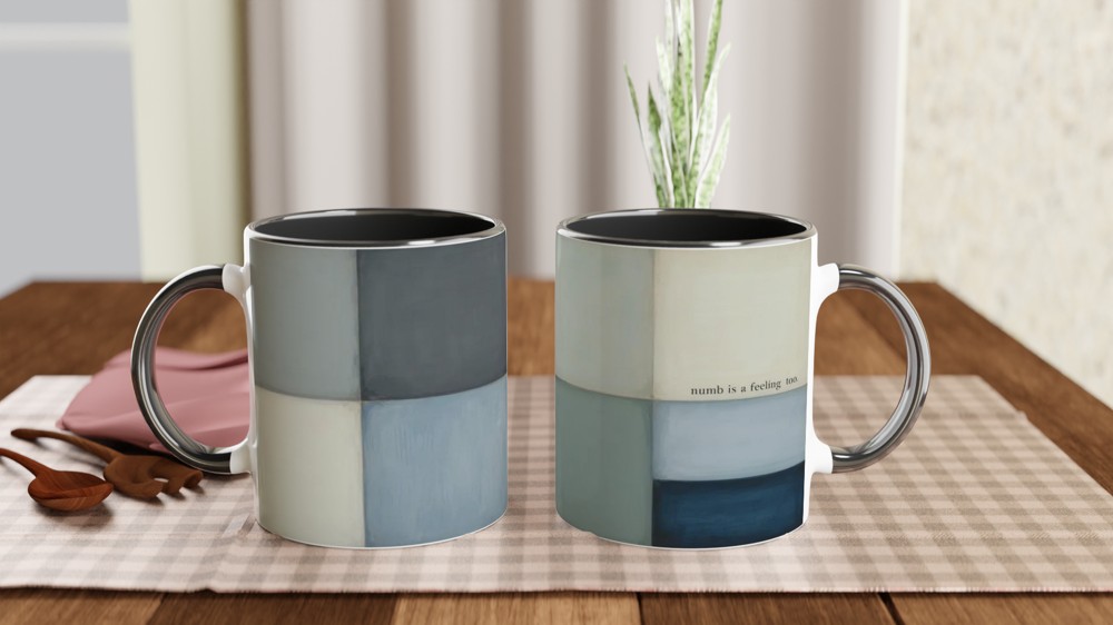 Numb Is A Feeling Too - Minimalist Color Block Mug — view 9