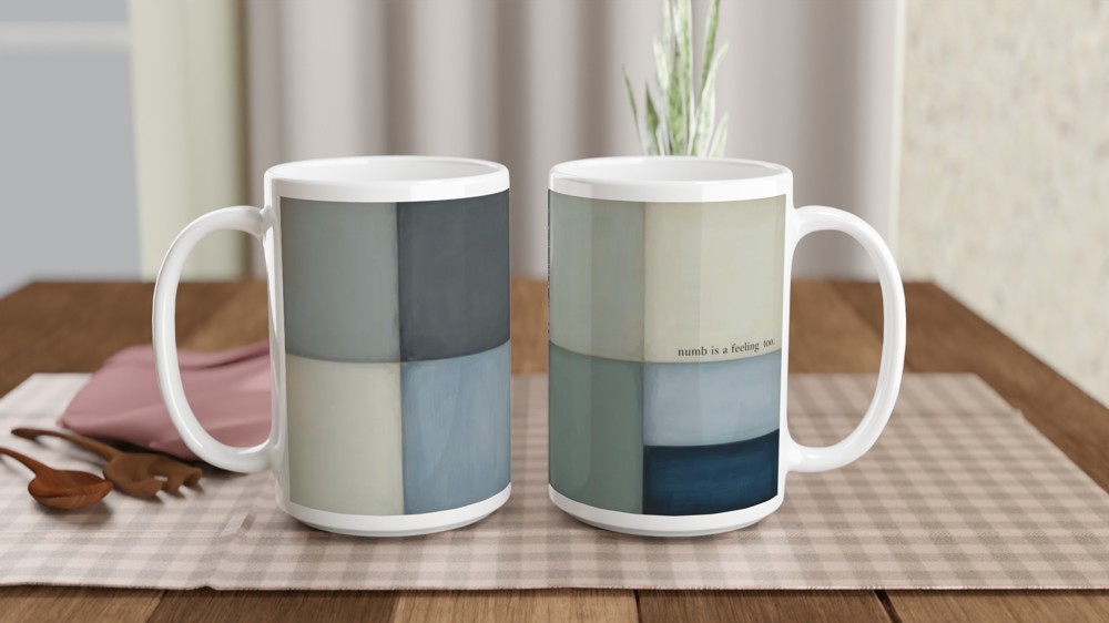 Numb Is A Feeling Too - Minimalist Color Block Mug — view 2