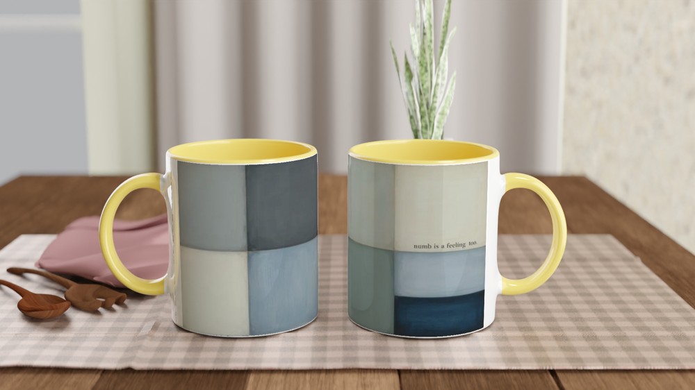 Numb Is A Feeling Too - Minimalist Color Block Mug — view 8