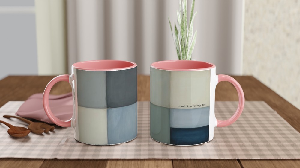 Numb Is A Feeling Too - Minimalist Color Block Mug — view 6