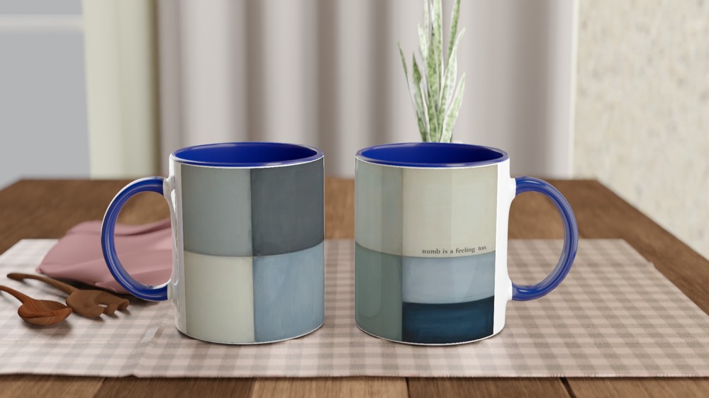 Numb Is A Feeling Too - Minimalist Color Block Mug — view 4