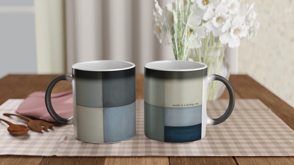 Numb Is A Feeling Too - Minimalist Color Block Mug — view 3