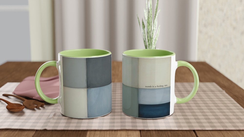 Numb Is A Feeling Too - Minimalist Color Block Mug — view 5