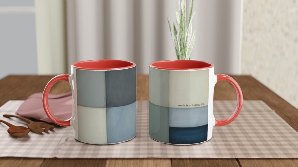 Numb Is A Feeling Too - Minimalist Color Block Mug — view 7
