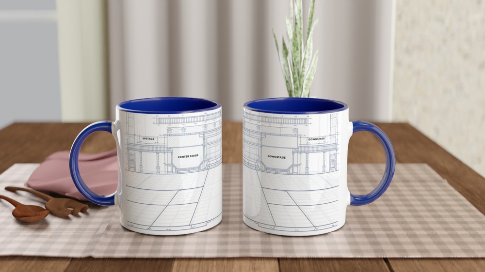 Theatre Stage Blueprint - Stage Directions Technical Drawing Mug — view 4
