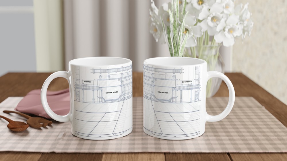 Theatre Stage Blueprint - Stage Directions Technical Drawing Mug