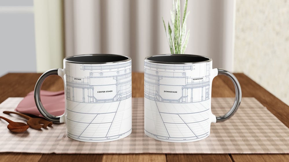 Theatre Stage Blueprint - Stage Directions Technical Drawing Mug — view 9