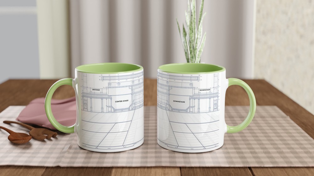 Theatre Stage Blueprint - Stage Directions Technical Drawing Mug — view 5
